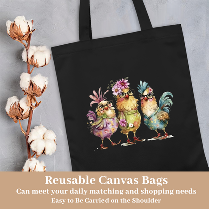 Cute Christmas Kitten with Scarf Hat Canvas Tote | Soft Student School Shoulder Bag
