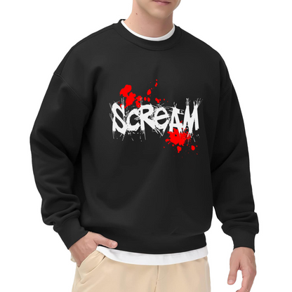 Scream Horror Movie Blood Splatter Graphic Crewneck Sweatshirt