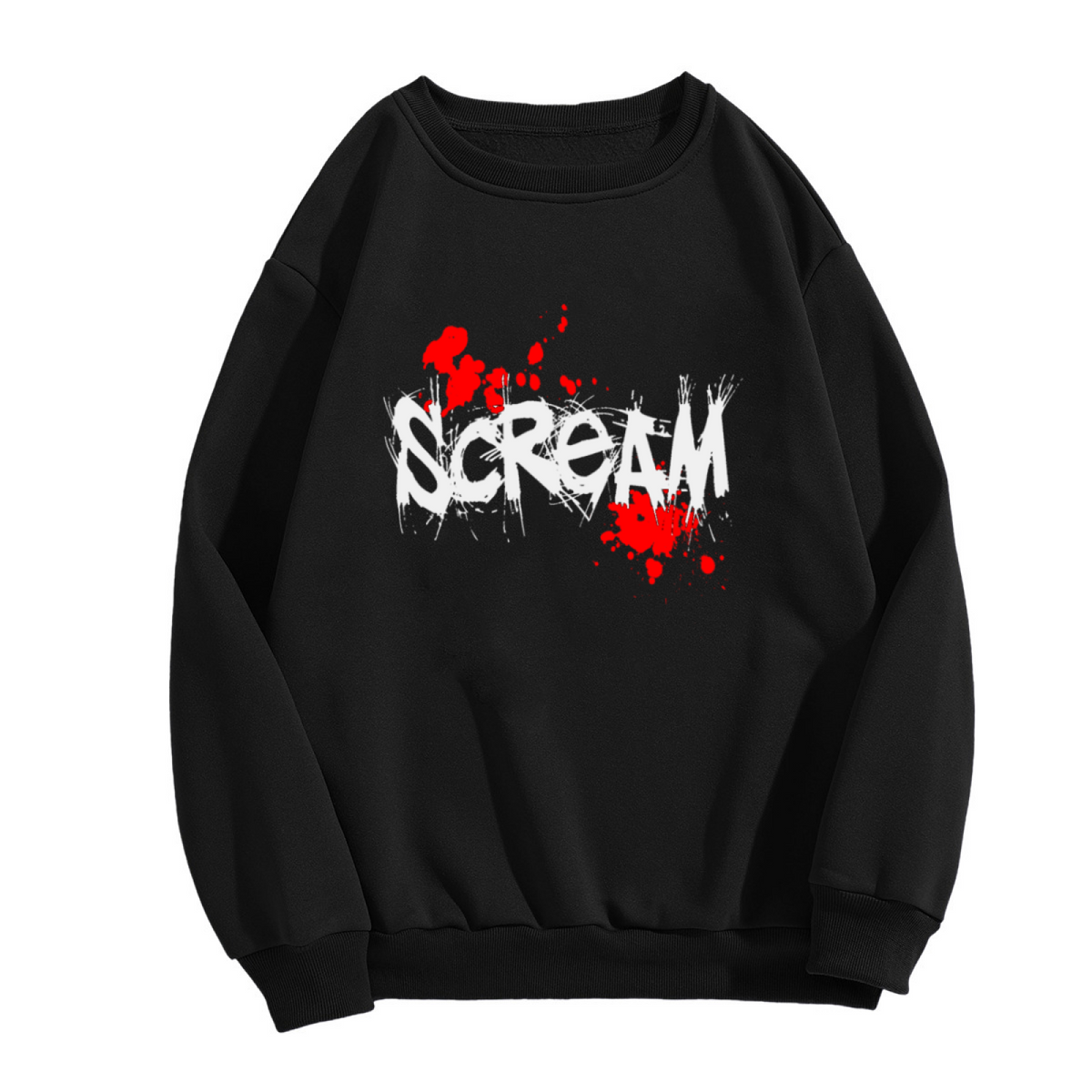 Scream Horror Movie Blood Splatter Graphic Crewneck Sweatshirt