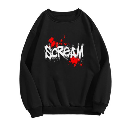 Scream Horror Movie Blood Splatter Graphic Crewneck Sweatshirt