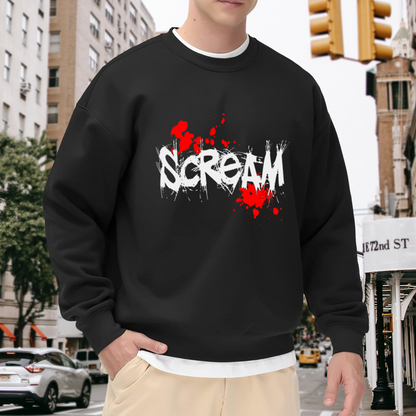 Scream Horror Movie Blood Splatter Graphic Crewneck Sweatshirt