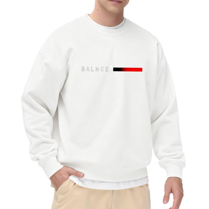 Minimal BALNCE Red Gradient Stripe White Crewneck Sweatshirt