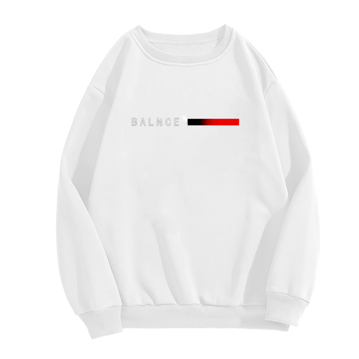 Minimal BALNCE Red Gradient Stripe White Crewneck Sweatshirt