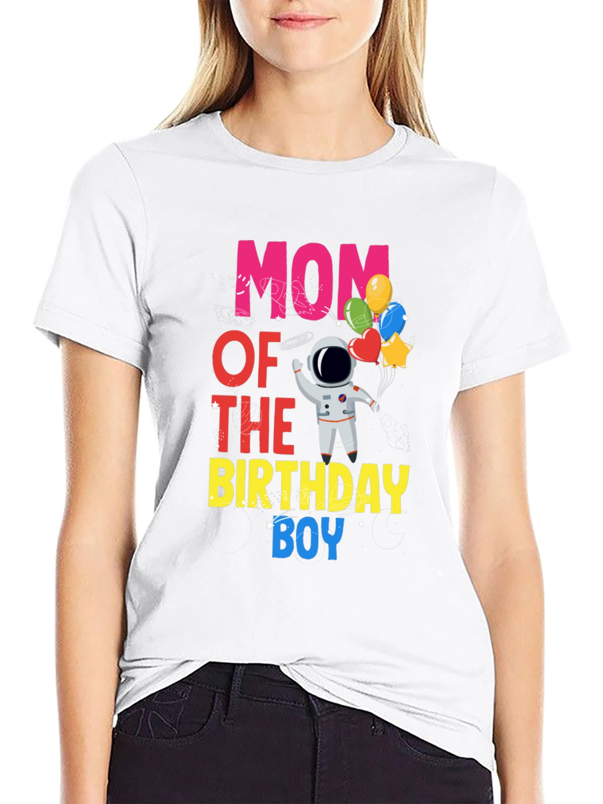 Mom of the Birthday Boy Astronaut T-Shirt