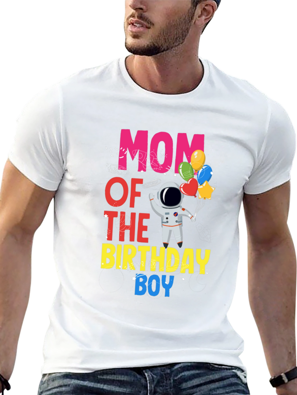 Mom of the Birthday Boy Astronaut T-Shirt