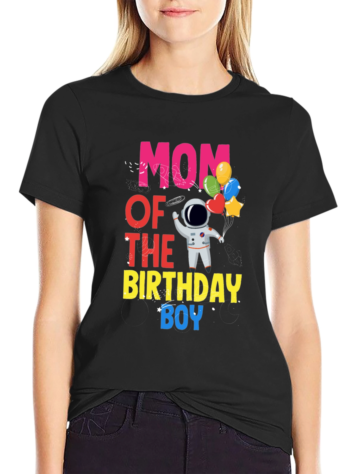 Mom of the Birthday Boy Astronaut T-Shirt