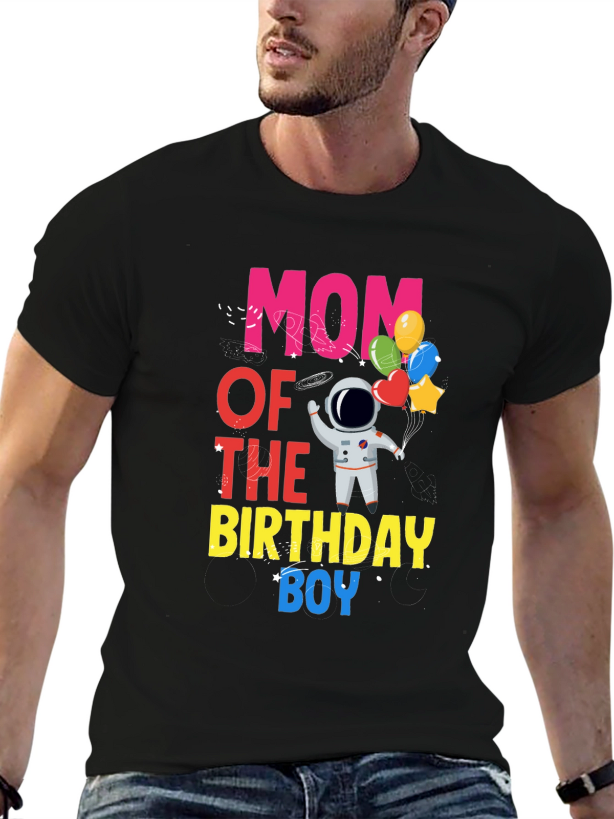 Mom of the Birthday Boy Astronaut T-Shirt
