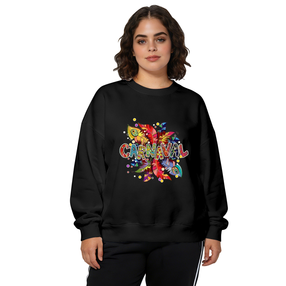 Trendy CARNAAL 7 Letter Graphic Crewneck Sweatshirt