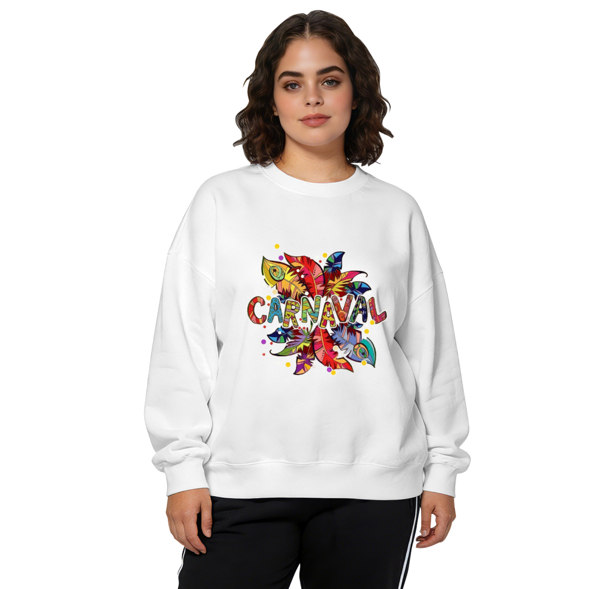 Trendy CARNAAL 7 Letter Graphic Crewneck Sweatshirt