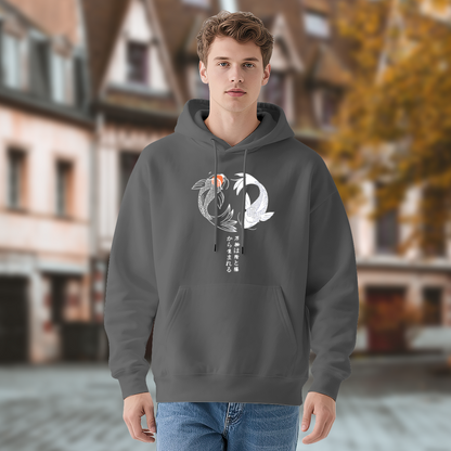 Yin?Yang Koi Fish Japanese Inspirational Graphic Hoodie