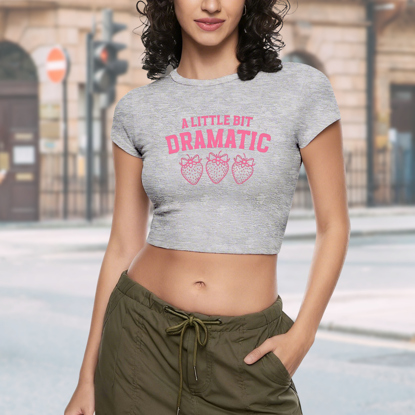 Retro Bold I LOVE NERDS Red Fitted Crop Tee