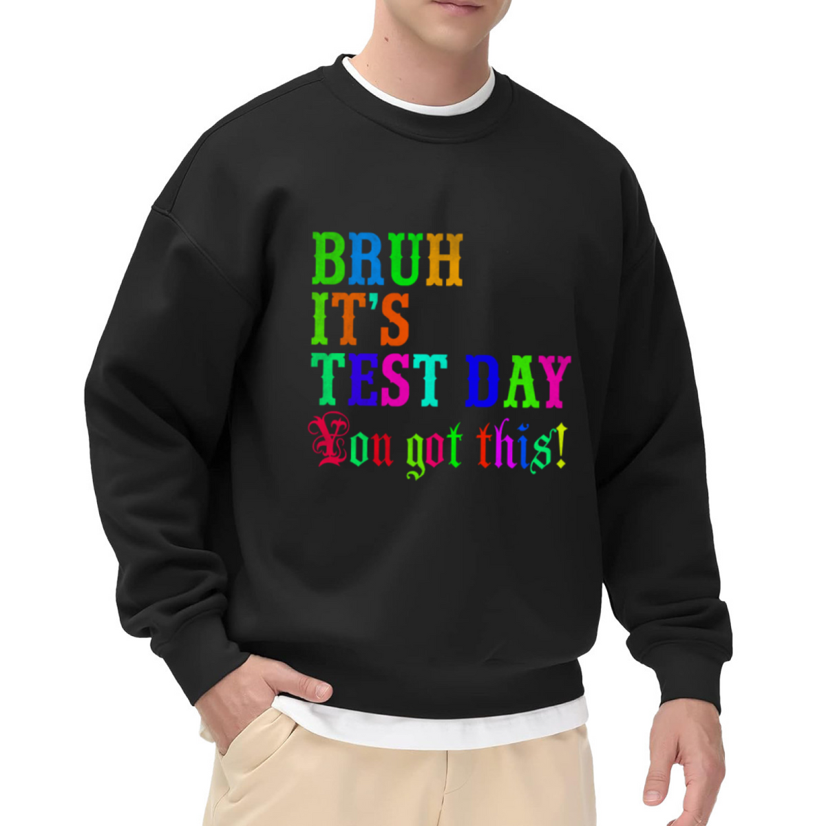 Some People Just Need A Pat On The Back Funny Stick Figure Meme Crewneck Sweatshirt