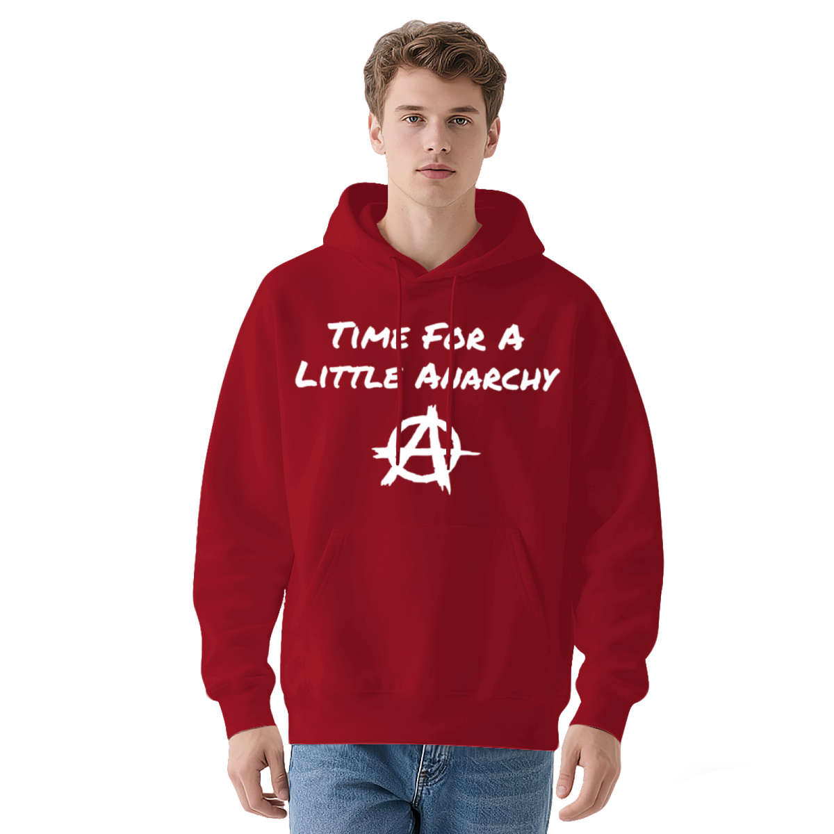 Time For A Little Anarchy Rebel Soft Red Hoodie, Statement Comfort Wear