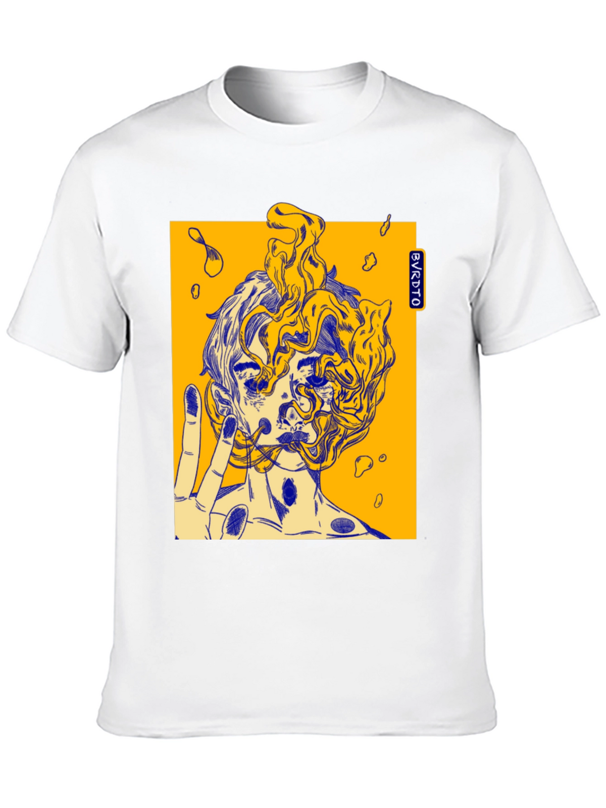 Abstract Graphic Print Black Cotton Tee