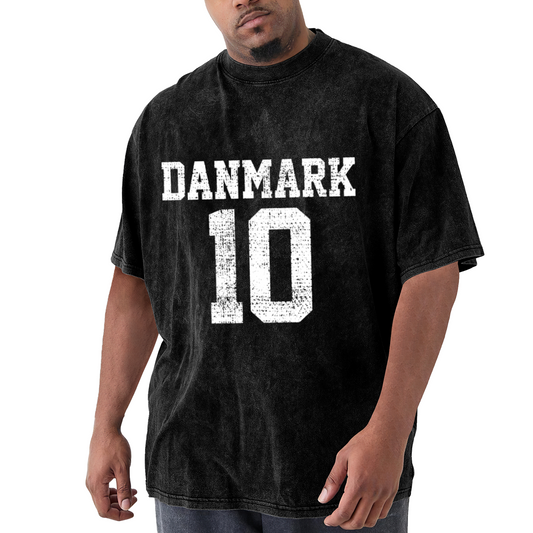 Danmark 10 Vintage Distressed Sports T-Shirt