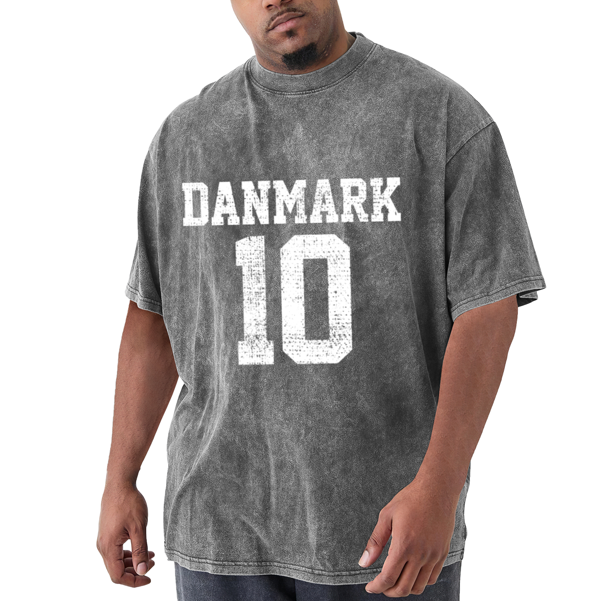 Danmark 10 Vintage Distressed Sports T-Shirt