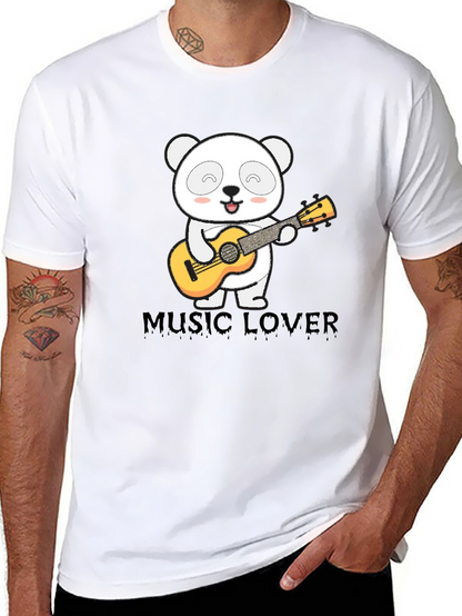 Panda Music Lover Graphic T-Shirt