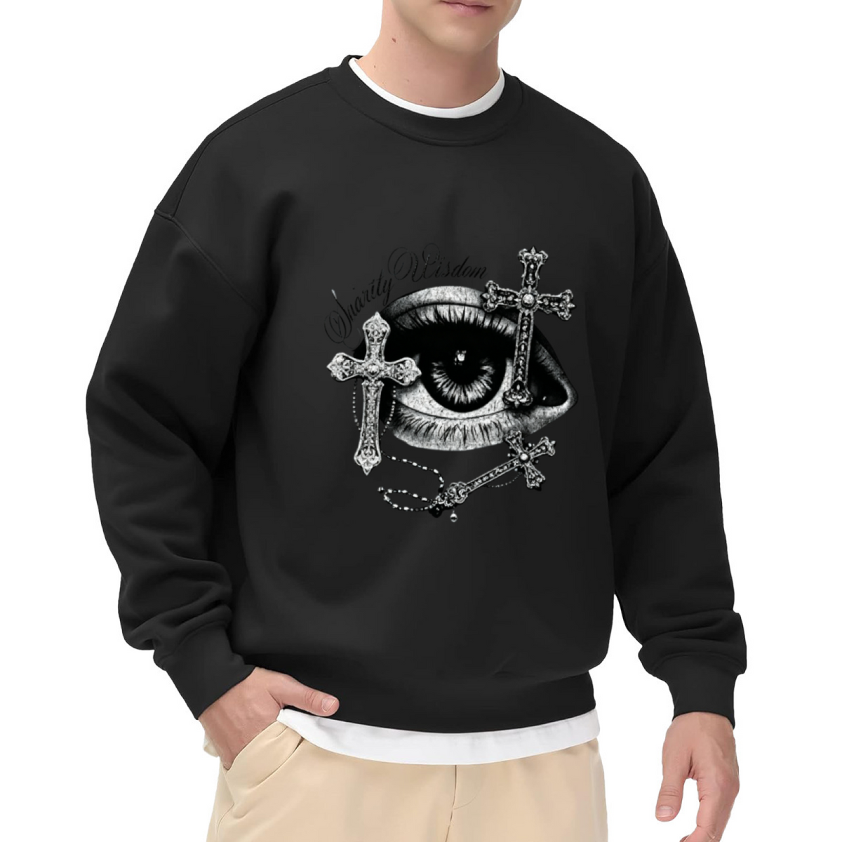 All?Seeing Eye Cross Dark Gothic Art Sweatshirt
