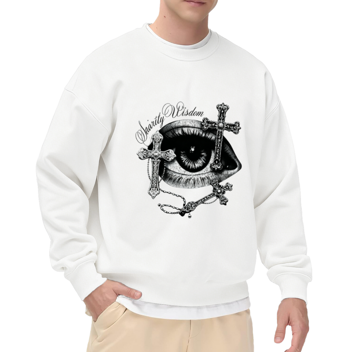 All?Seeing Eye Cross Dark Gothic Art Sweatshirt