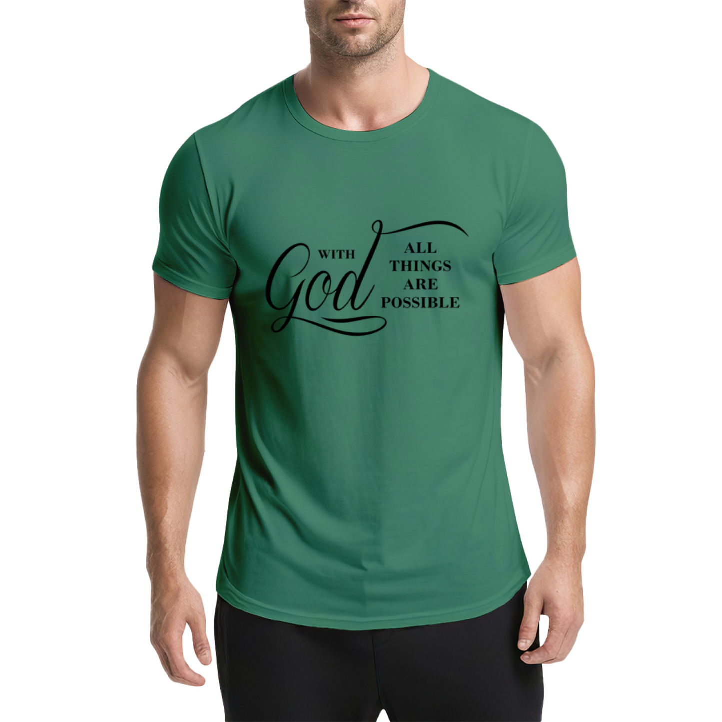 With God All Things Are Possible Clean White Religious Tee