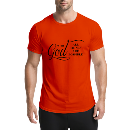With God All Things Are Possible Clean White Religious Tee