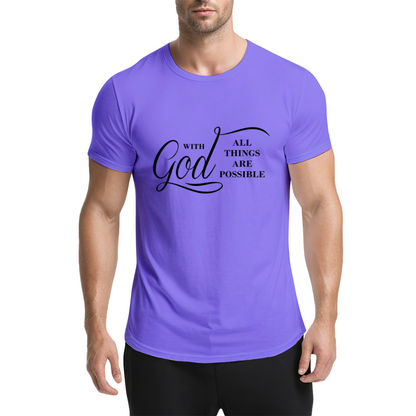 With God All Things Are Possible Clean White Religious Tee
