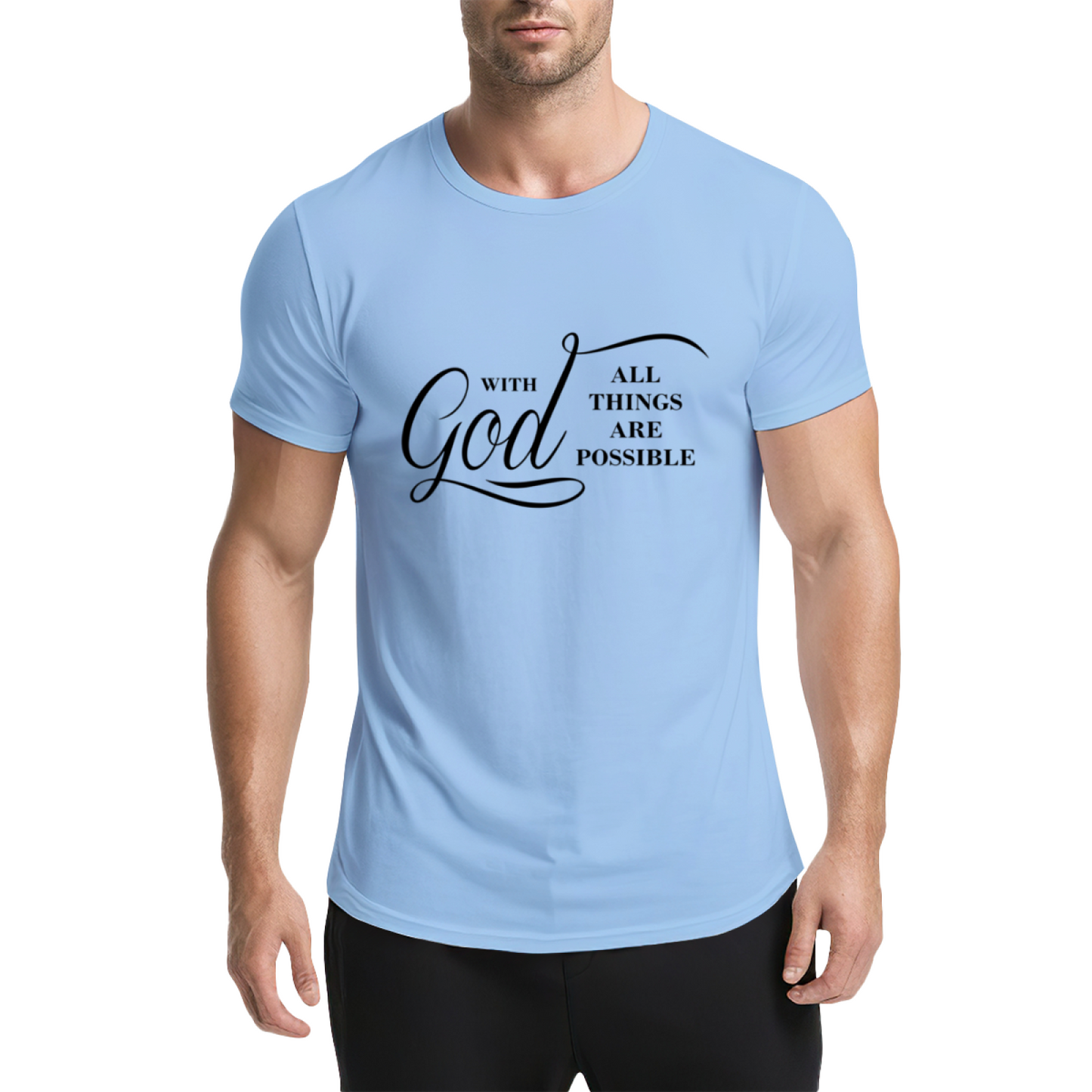 With God All Things Are Possible Clean White Religious Tee