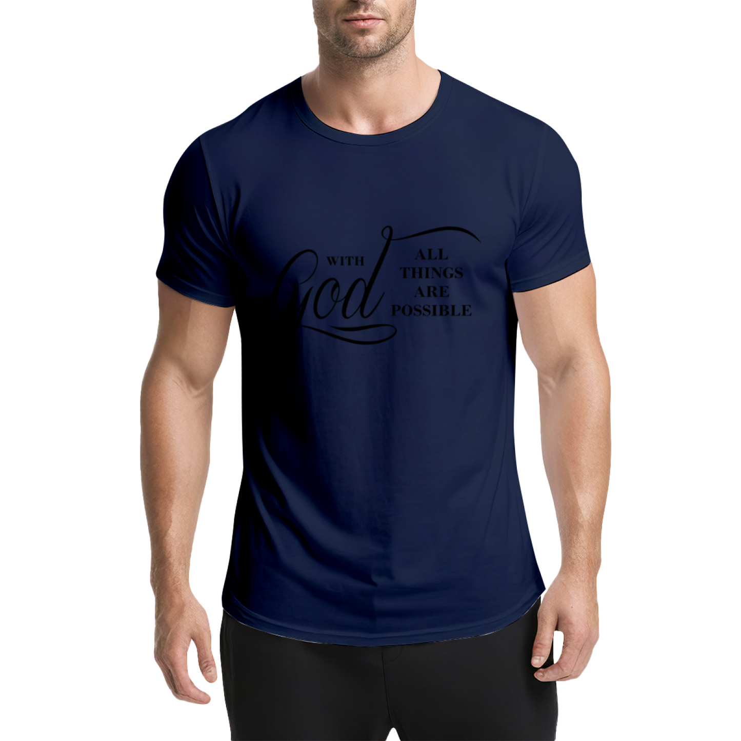 With God All Things Are Possible Clean White Religious Tee