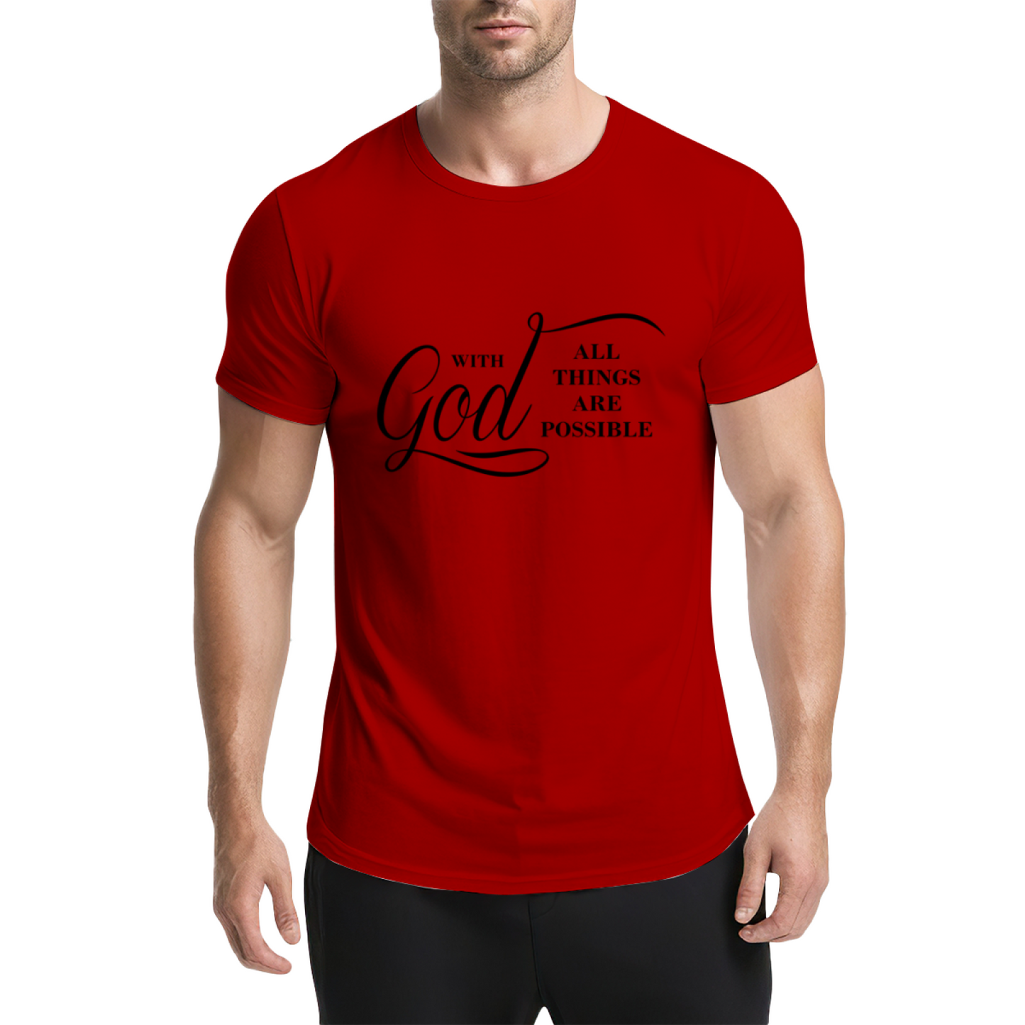 With God All Things Are Possible Clean White Religious Tee
