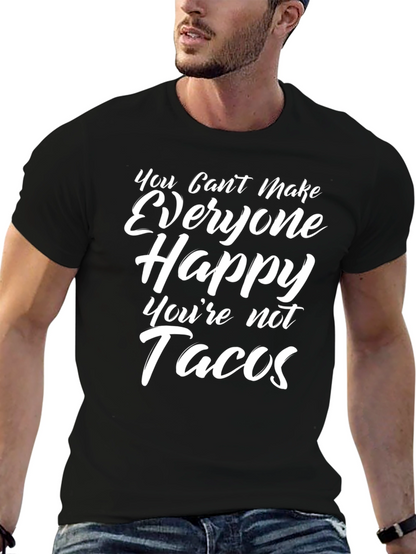 Funny Tacos Slogan Graphic T-Shirt