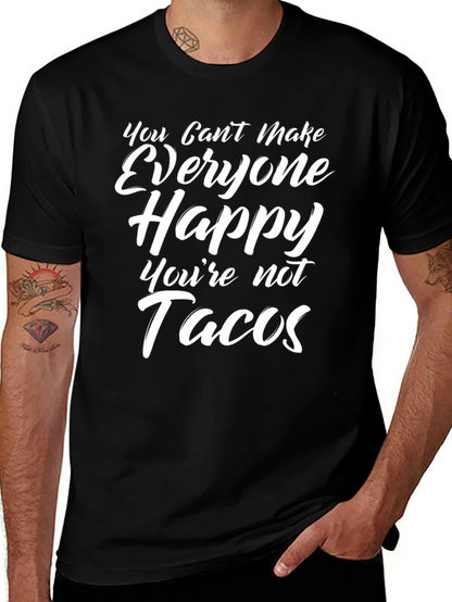 Funny Tacos Slogan Graphic T-Shirt