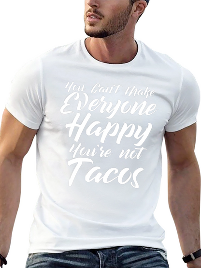 Funny Tacos Slogan Graphic T-Shirt