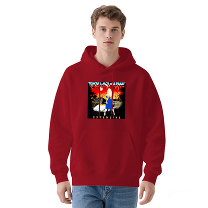 Retro Hip Hop Xxpensive Lady Graphic Hoodie, Comfort Streetwear Black Hooded Top