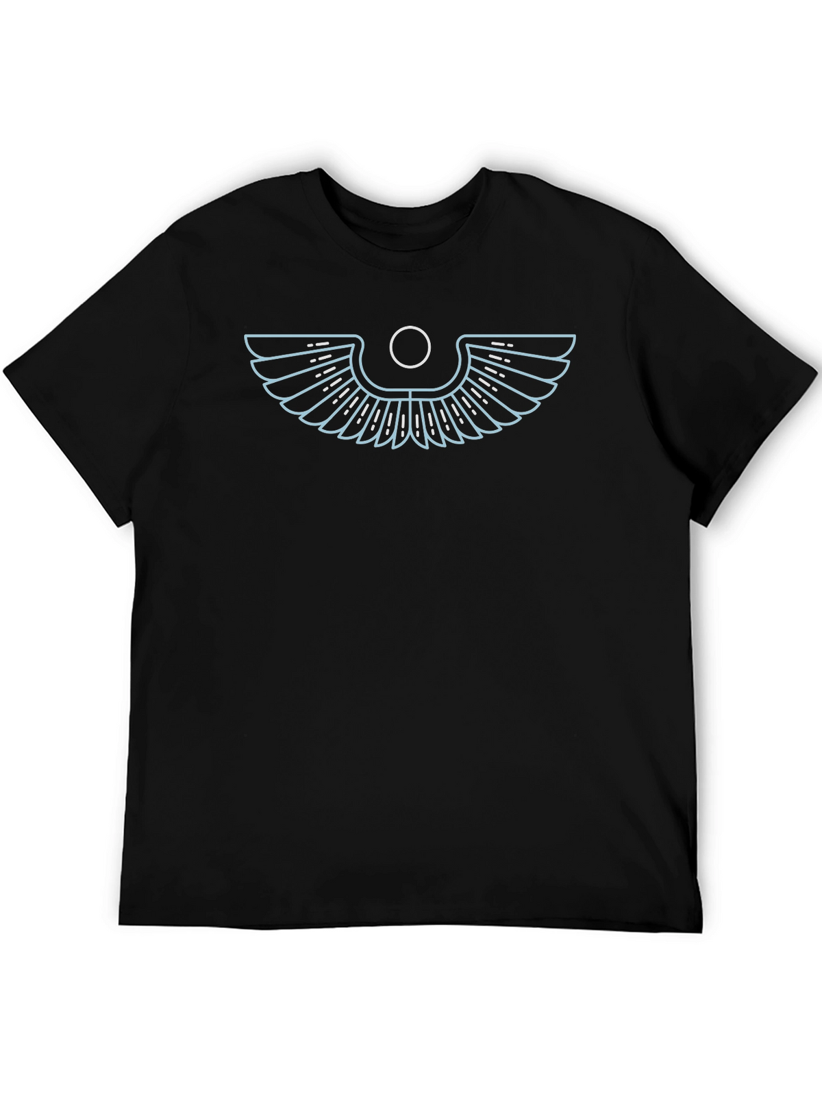 Modern Egyptian Wings Graphic Tee - Black
