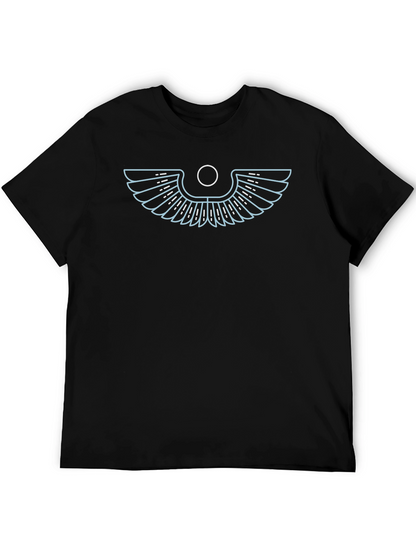 Modern Egyptian Wings Graphic Tee - Black