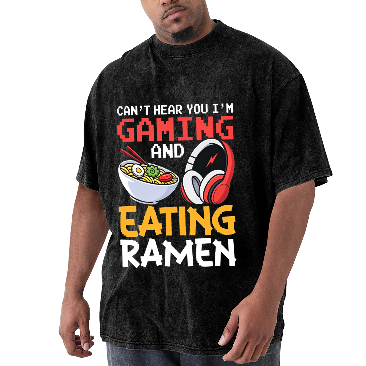 Can't Hear You I'm Gaming And Eating Ramen Pixel Art