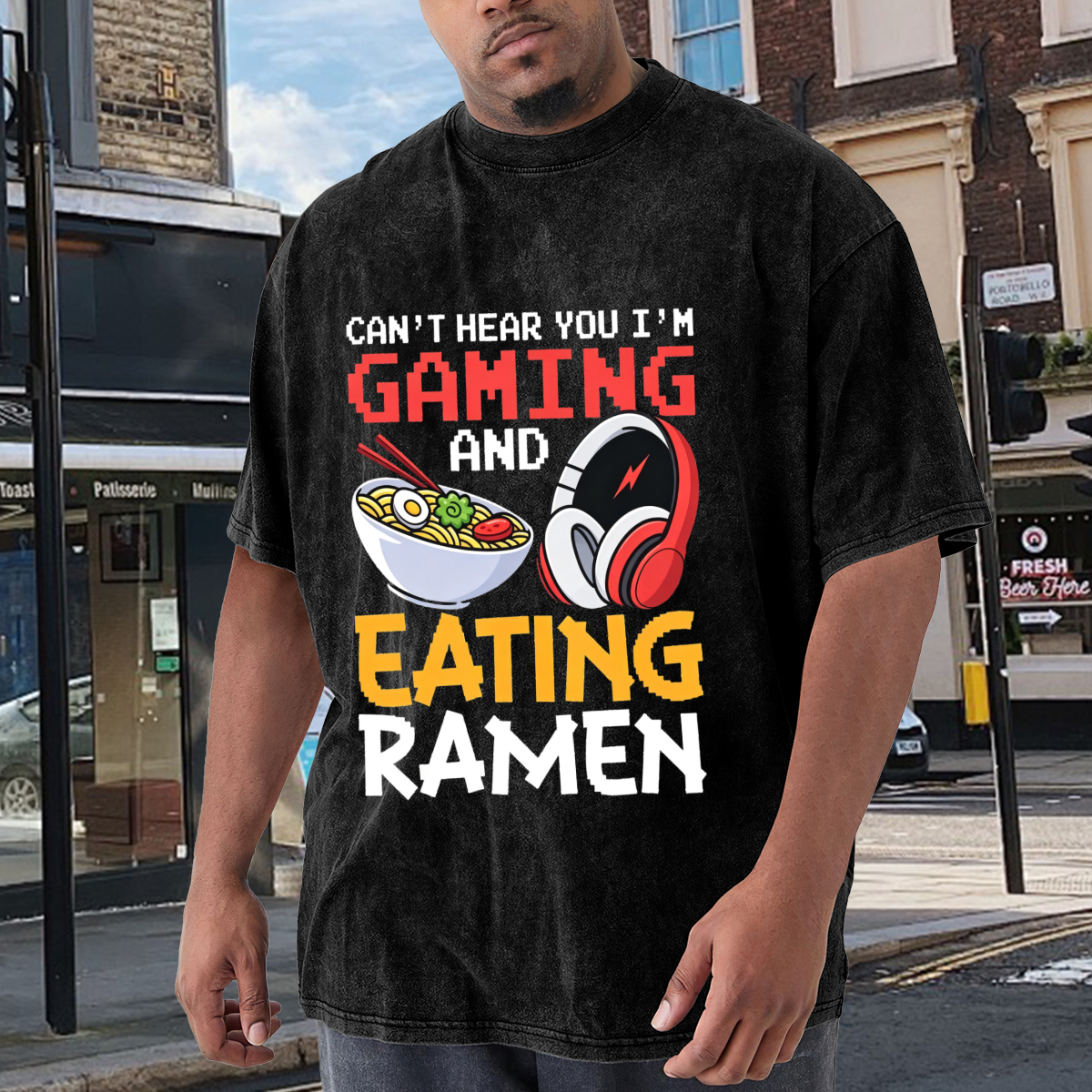 Can't Hear You I'm Gaming And Eating Ramen Pixel Art