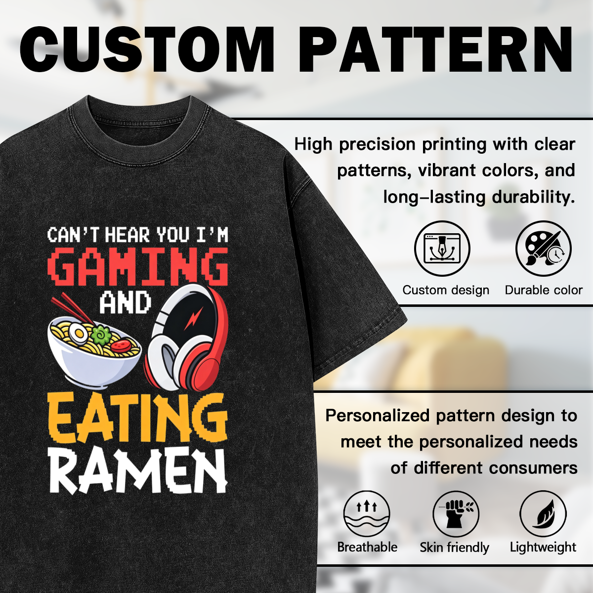 Can't Hear You I'm Gaming And Eating Ramen Pixel Art