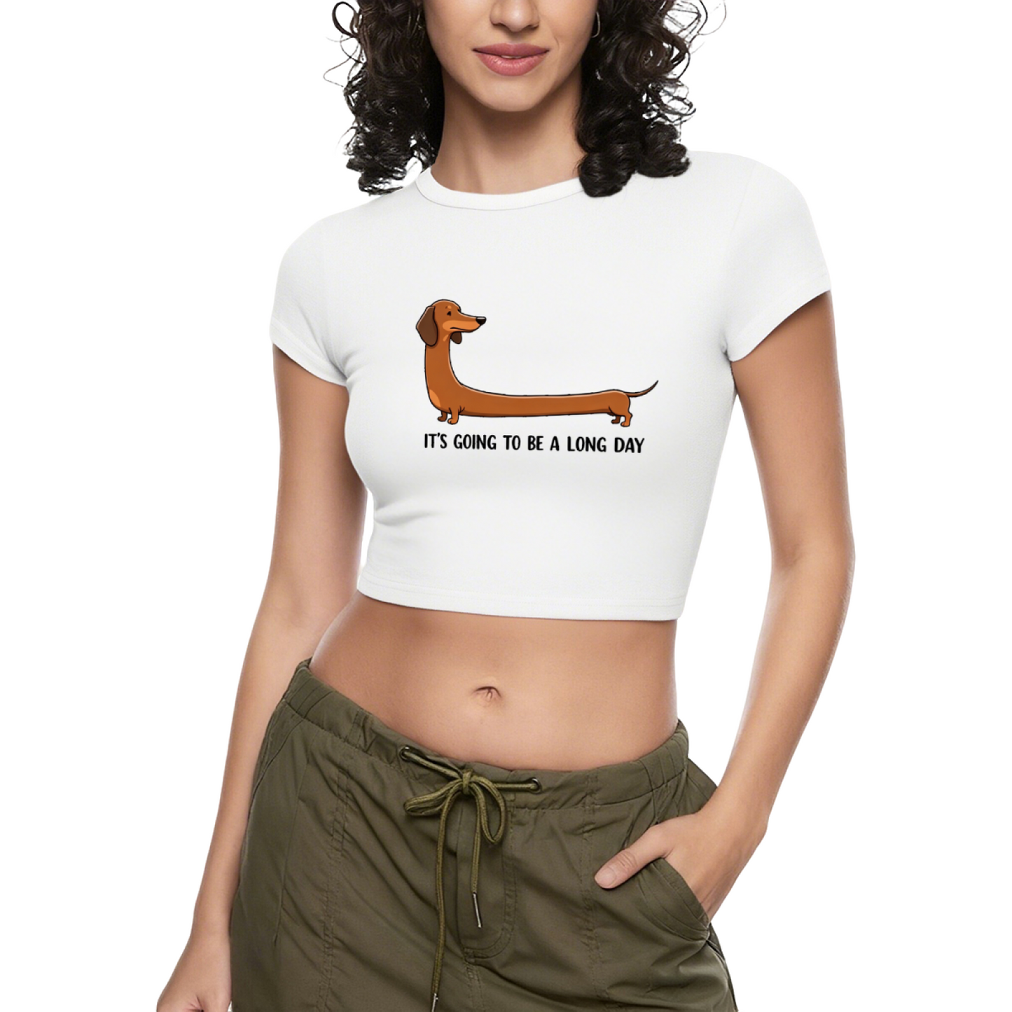 It¡¯s Going To Be A Long Day Funny Sausage Dog Crop Top