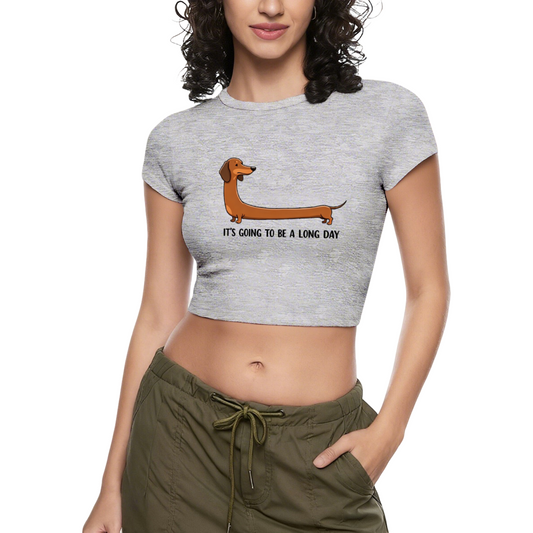 It¡¯s Going To Be A Long Day Funny Sausage Dog Crop Top