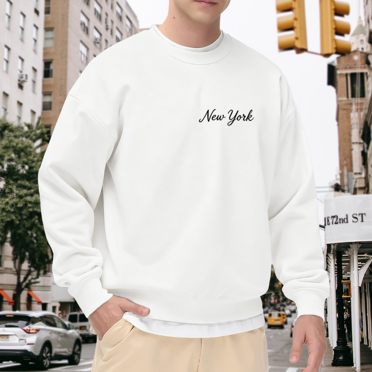 Minimalist New York Handwriting Soft Crewneck Sweatshirt