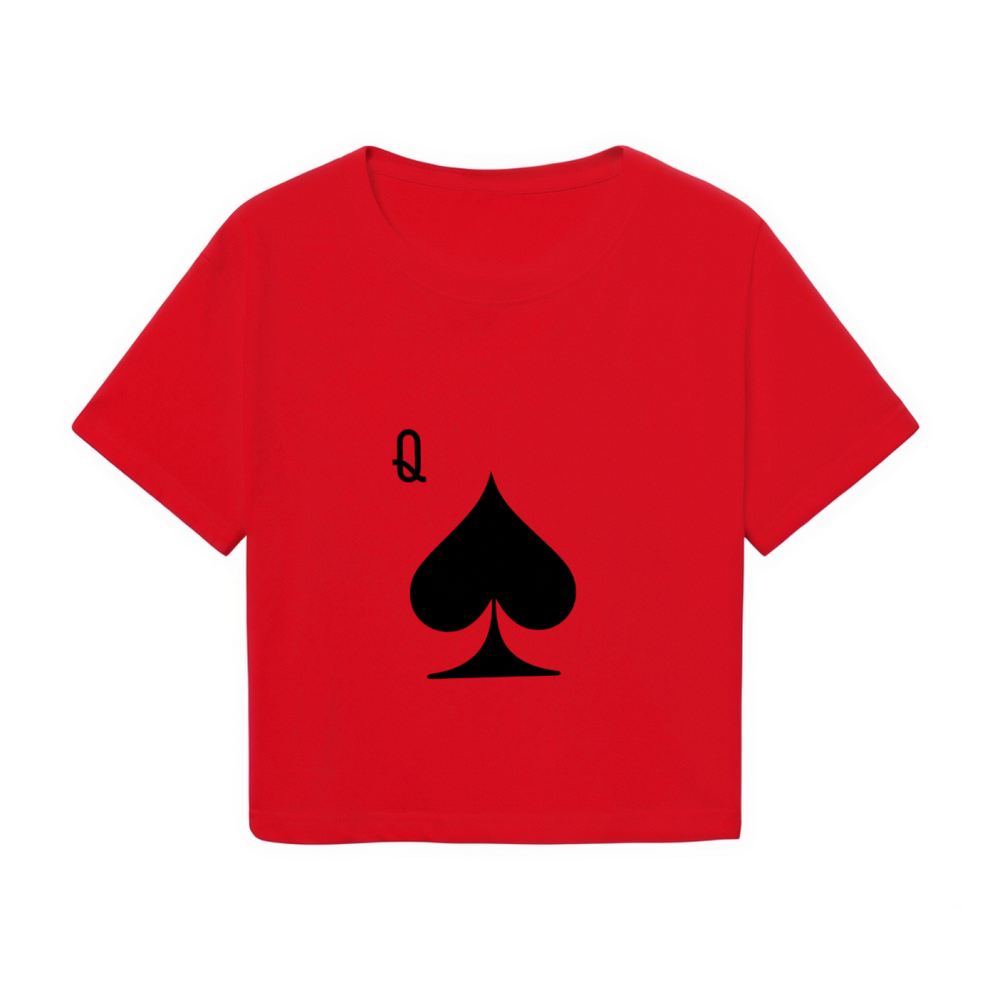 Queen of Spades Retro Poker Red Crop Top