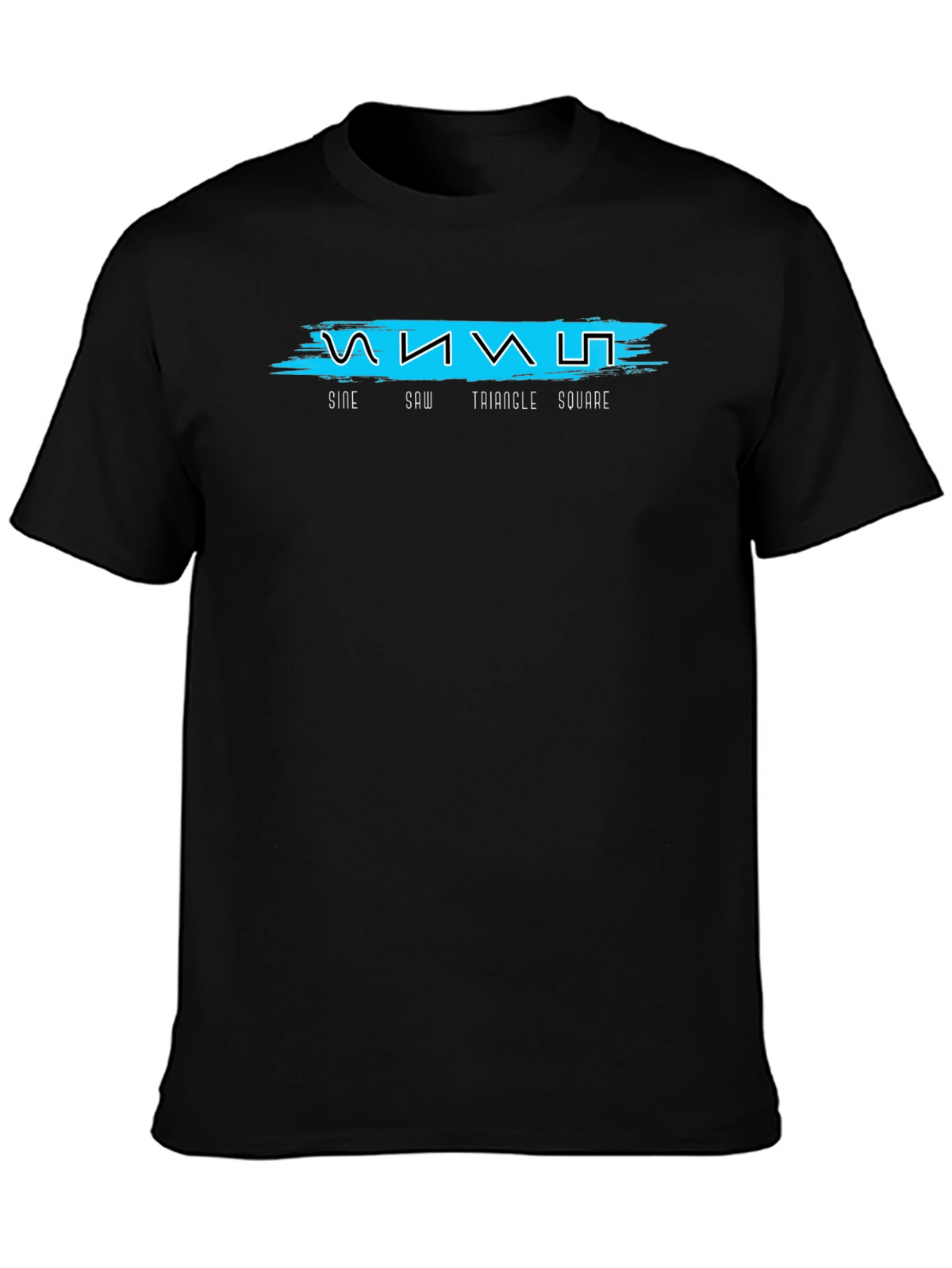 Sine Saw Triangle Square Black Graphic Tee