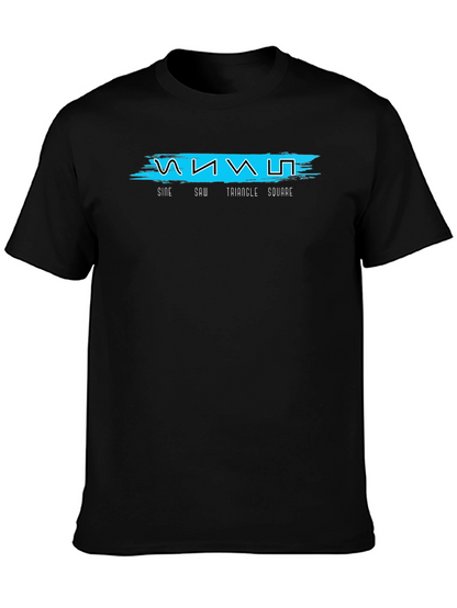 Sine Saw Triangle Square Black Graphic Tee