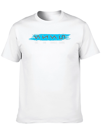 Sine Saw Triangle Square Black Graphic Tee