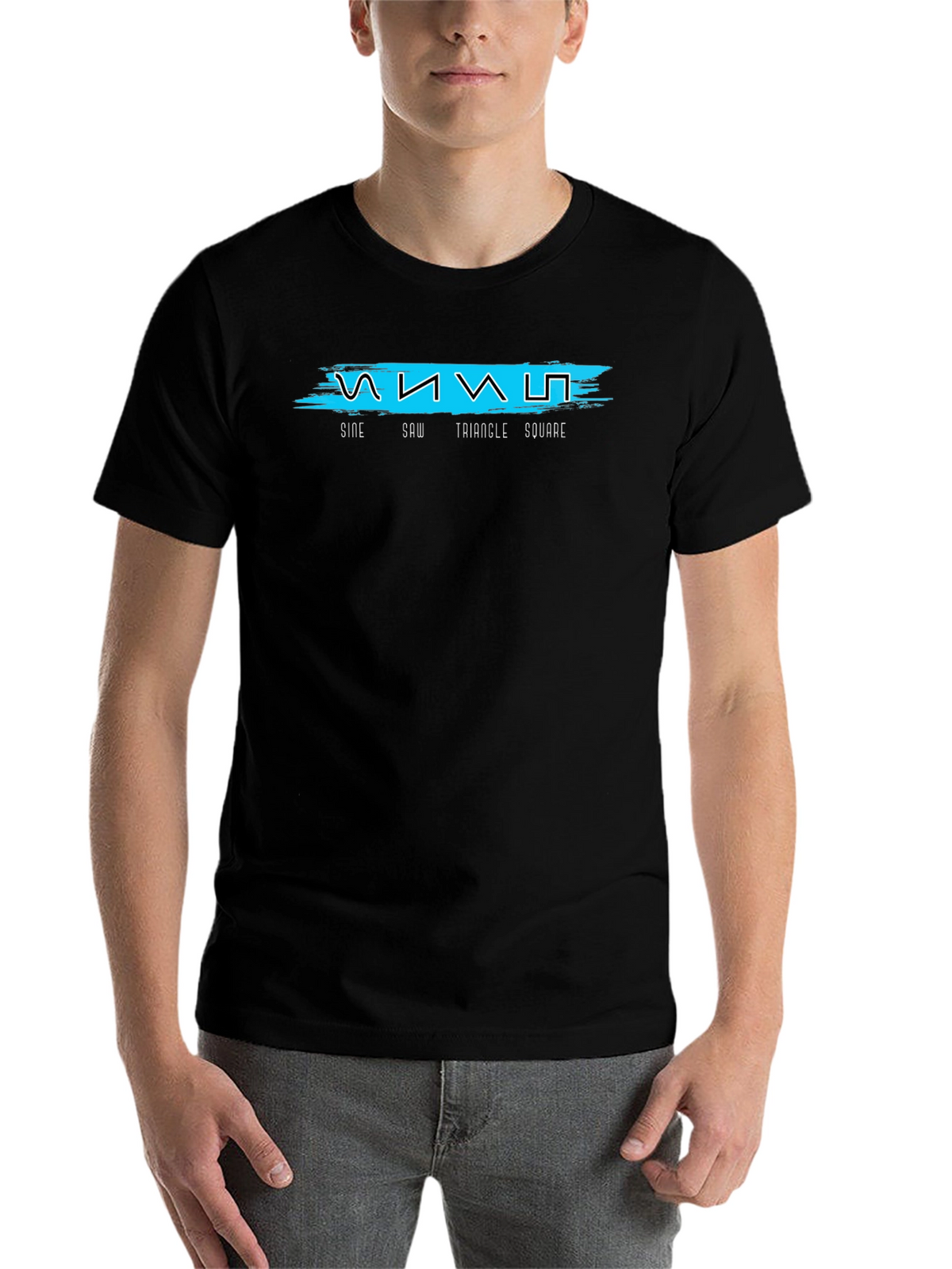 Sine Saw Triangle Square Black Graphic Tee