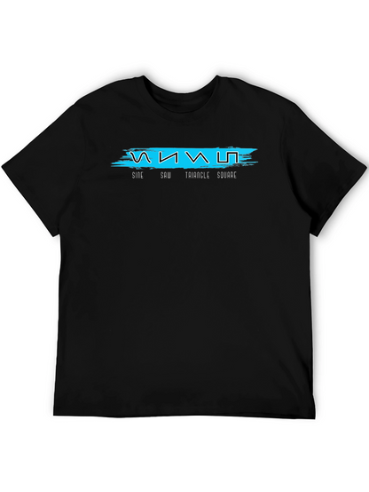 Sine Saw Triangle Square Black Graphic Tee