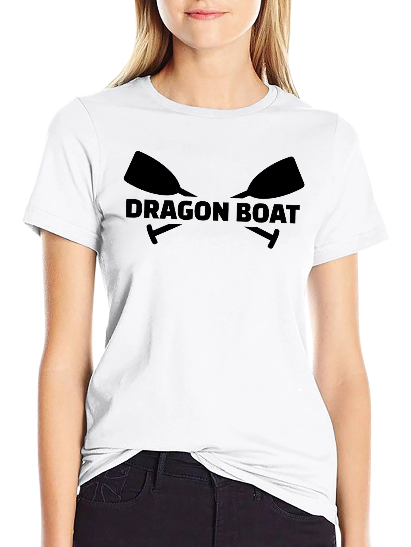 Dragon Boat T-Shirt - Paddles & Text Design