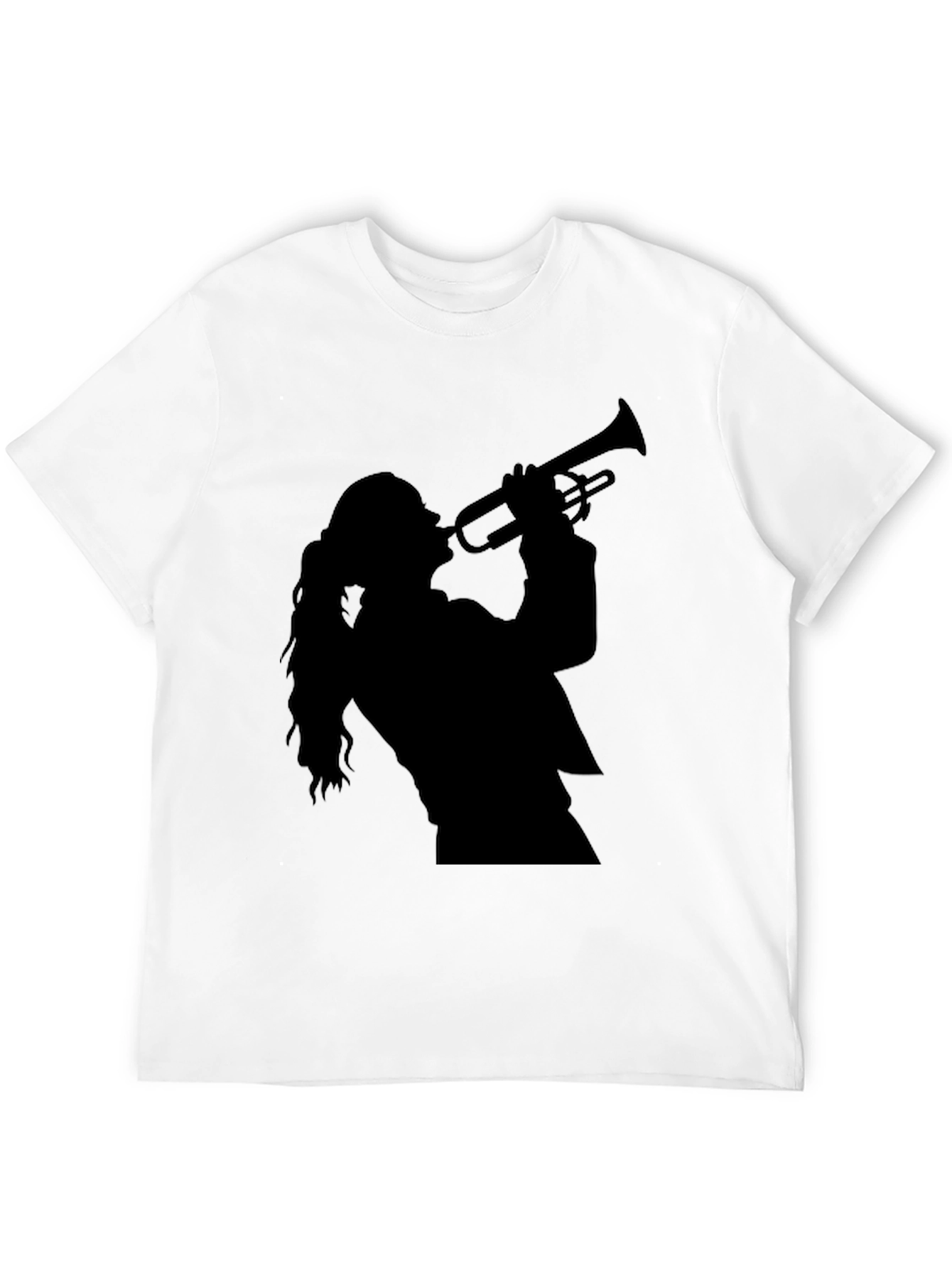 Trumpet Player Graphic Tee - Black Cotton