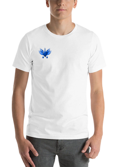 Mens Black Tee with Abstract Blue Graphic